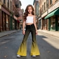 thumbnail image 2 of Flare Pants for Girls High Waist Baggy Girls Wide Leg Pants Girls Back to School Clothes Gradient School Pants Size 5-16 Years, 2 of 6
