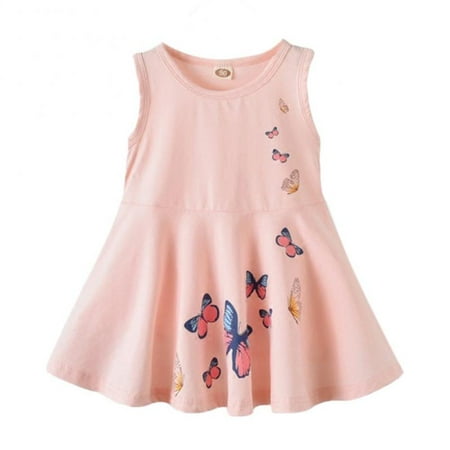 

Girls Summer Dress Sleeveless Printing Casual Dress Girl Print Dress Sleeveless Casual Floral Sundress