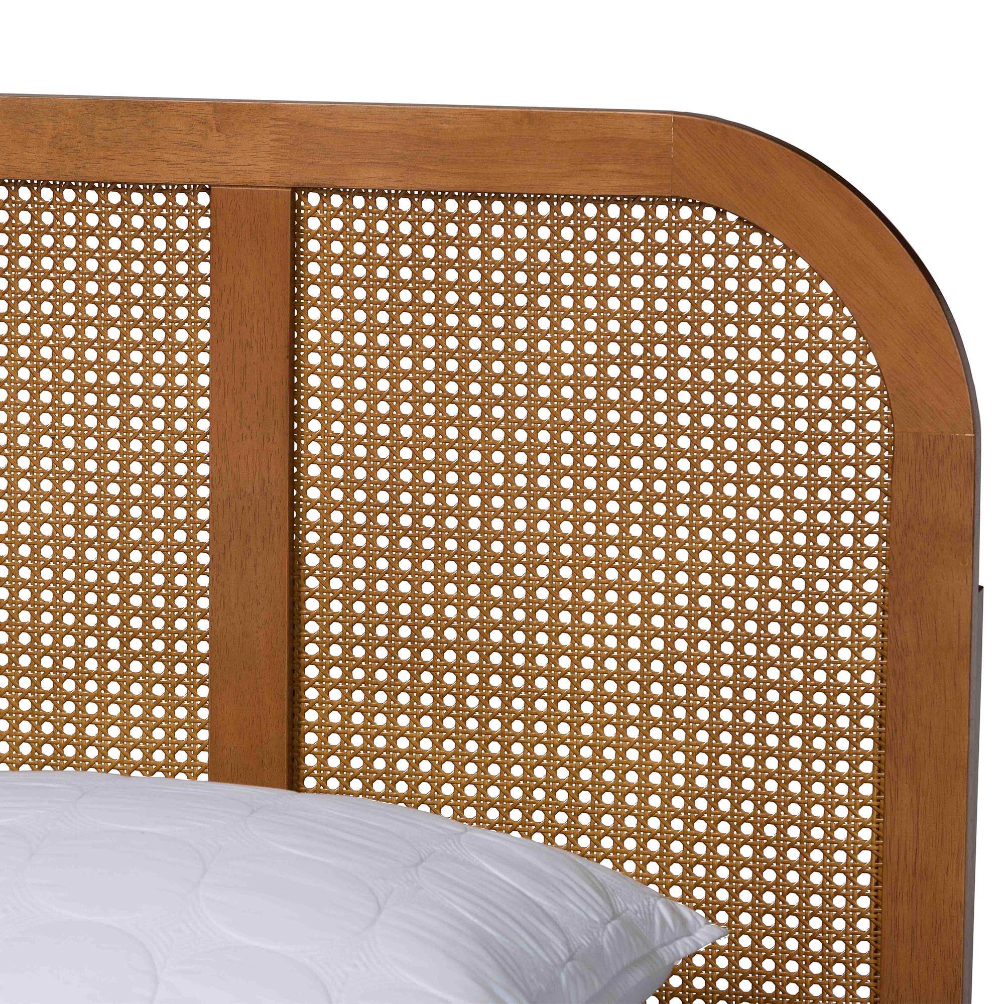 Baxton Studio Fleur Mid-Century Platform Bed, Queen, Walnut Brown