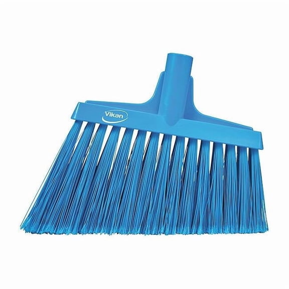 Vikan 9 in Sweep Face Angle Broom, Soft, Synthetic, Blue 29163