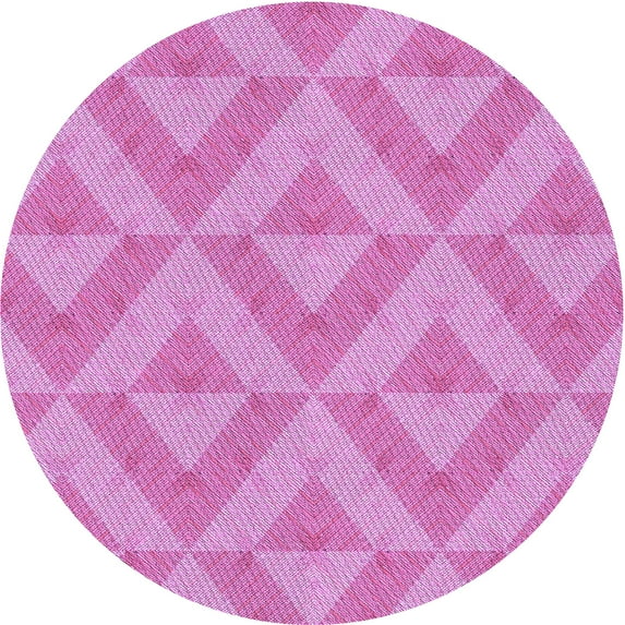 Ahgly Company Indoor Round Patterned Violet Purple Area Rugs, 7' Round