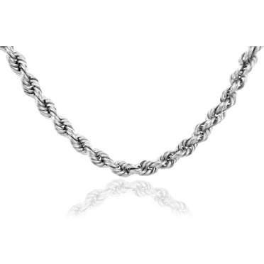 WHITE GOLD CHAINS: ROPE ULTRA LIGHT DIAMOND CUT 10K GOLD CHAIN 2.5MM :  18"
