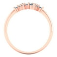 thumbnail image 5 of 0.17 ctw Wedding Band for Women - 14K Rose Gold Blue Moissanite Stackable Eternity Ring, 5 of 6