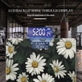 thumbnail image 3 of Bathroom Scale, Highly Accurate Digital Body Scale,Precisely Measures Weight up to 400 lbs-White Daisies With Yellow Centers On Black Background, 3 of 4