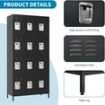thumbnail image 4 of 12 Doors Locker Storage Cabinet, Metal Locker for Employees, 72" Tall Lockers for Office School Gym Home, Require Assembly (Black), 4 of 13