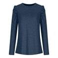 thumbnail image 3 of pbnbp Women's Fashion Casual Long Sleeve Solid Color Puff Sleeves Sweatshirt Tops Blouse, 3 of 4