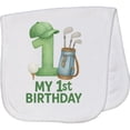 thumbnail image 2 of Inktastic Golf Themed My 1st Birthday Baby Burp Cloth, 2 of 3
