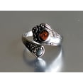 thumbnail image 4 of Stainless Steel Spoon Ring - Spoon Ring with Garnet Cubic Zirconia & Flower by Mdream, 4 of 4