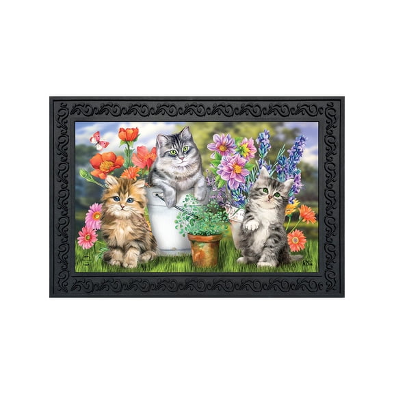 Briarwood Lane Doormat 30x18 Indoor Outdoor Garden Cats Spring For Spring Doormat