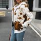 thumbnail image 4 of Abrigo y chaquetas casuales con capucha de manga larga para mujer, abrigo informal regular holgado a cuadros con capucha de manga larga, abrigo con capucha de manga larga para mujer, 4 of 7