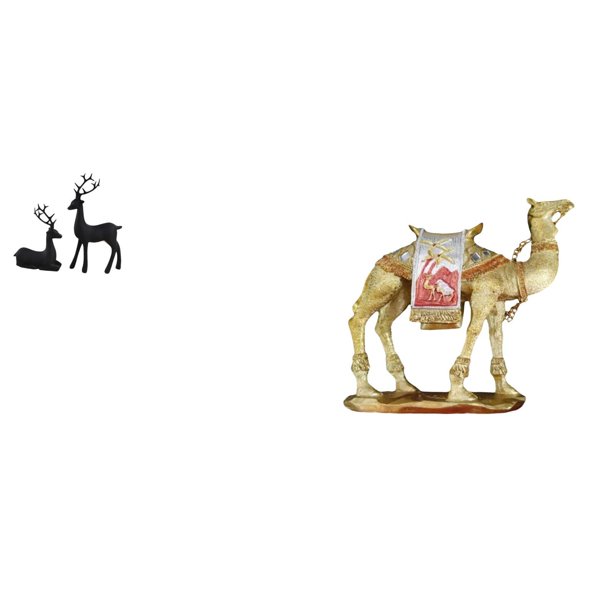 Estatua de reno,Estatua de reno negro,decoración del hogar,arte y artesanía,Figura de escritorio,Figura de camello,decoración moderna,regalo de inauguración de la casa,Estatua de animal de