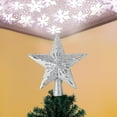 thumbnail image 5 of 100-240V LED Hollow Star Snowflake Projector Light Rotation Lamp for Christmas Tree Top Decorationsilver US, 5 of 5