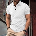 thumbnail image 2 of Mens' Sport Shirt Plus Size Plus Size Turn Down Collar Printed Lightweight Tops Polos Shirts for Men Summer Casual Pullover Blouses T-Shirts White L, 2 of 6