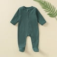thumbnail image 2 of CAUYDY Newborn Boy Coming Home Outfits Baby Clothing 0 3 6 9 Months 1T 2T Preemie Long Sleeved Sleepers Infant Boys Romper Fall Winter Toddler Pajamas Dark Green for Sizes 9-12 Months, 2 of 4