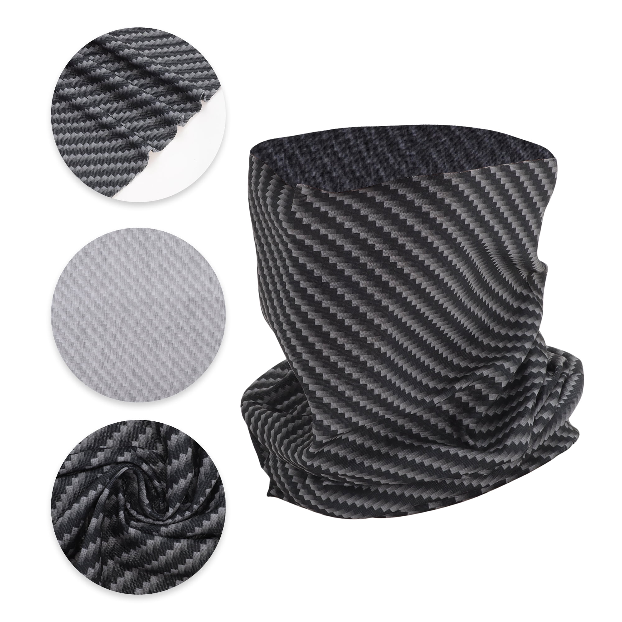Unique Bargains Stripes Pattern Face Scarf Mask Black Gray 1 Pc