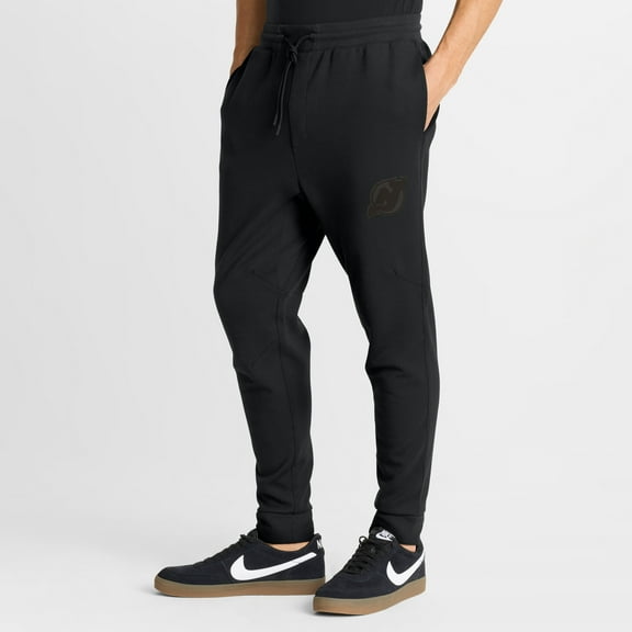 Men's Fanatics Black New Jersey Devils Authentic Pro Road Tri-Blend Joggers