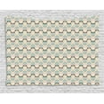 thumbnail image 1 of Owls Tapestry, Cute Pattern with Native an Geometric Ornaments Horizontal Zigzag Lines, Wall Hanging for Bedroom Living Room Dorm Decor, 80W X 60L Inches, Tan Turquoise Pale Pink, by Ambesonne, 1 of 2