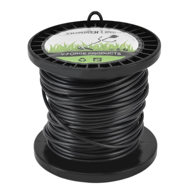 Round String Trimmer Line, 3.3mm Nylon Material Black Round Trimmer Line Low Noise Fast Sturdy High Cutting Efficiency Trimmer Line for Most Lawn Mowers