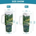thumbnail image 6 of Yayeee 40oz Stainless Steel Tumbler with Straw and Handle Double-Wall Insulated Travel Water Bottle, Art Garden Scene, 6 of 8