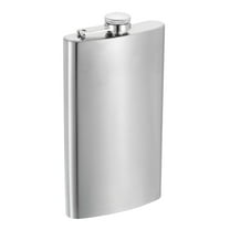 Uxcell 12oz Stainless Steel Hip Flask for Camping Hiking Outdoor Activity, Silver