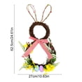 thumbnail image 2 of Easter Bunny Head Shaped Artificial Wreath, Cute Bunny Ear Decor for Front Door Hanging and Window Display, Perfect Easter/Spring Home Decoration, Faux Floral Wreath for Indoor Outdoor, 25*11in, C, 2 of 6
