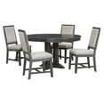 thumbnail image 3 of Dining Table Set for 6, Dining Room Set with Bench and 4 Upholstered Chairs, 6 Piece Dining Table Set, Wooden Dining Table Set, Farmhouse Dining Table Set Furniture for Kitchen Dining Room, Espresso, 3 of 10
