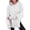 White, variant on Side Split Solid Color Hoodie for Women Long Sleeve Sweatshirt Fall Casual Pullover Top