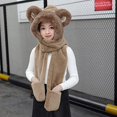 thumbnail image 2 of Juego 3 en 1 de bufanda cálida con capucha para niños, guantes de felpa, manoplas, gorro de invierno para niña y niño, lindo patrón 3D para disfraces, fiestas, cumpleaños, regalo de Navidad, 2 of 5
