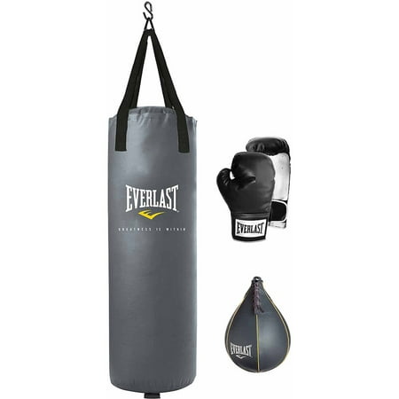 Everlast 80-lb Grey Heavy Bag Kit - 0