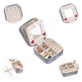 thumbnail image 3 of REGALWOVEN Travel Accessory Box with Mirror, Small Plush Velvet Accessory Organizer Case Storage for Girls Grey, 3 of 7