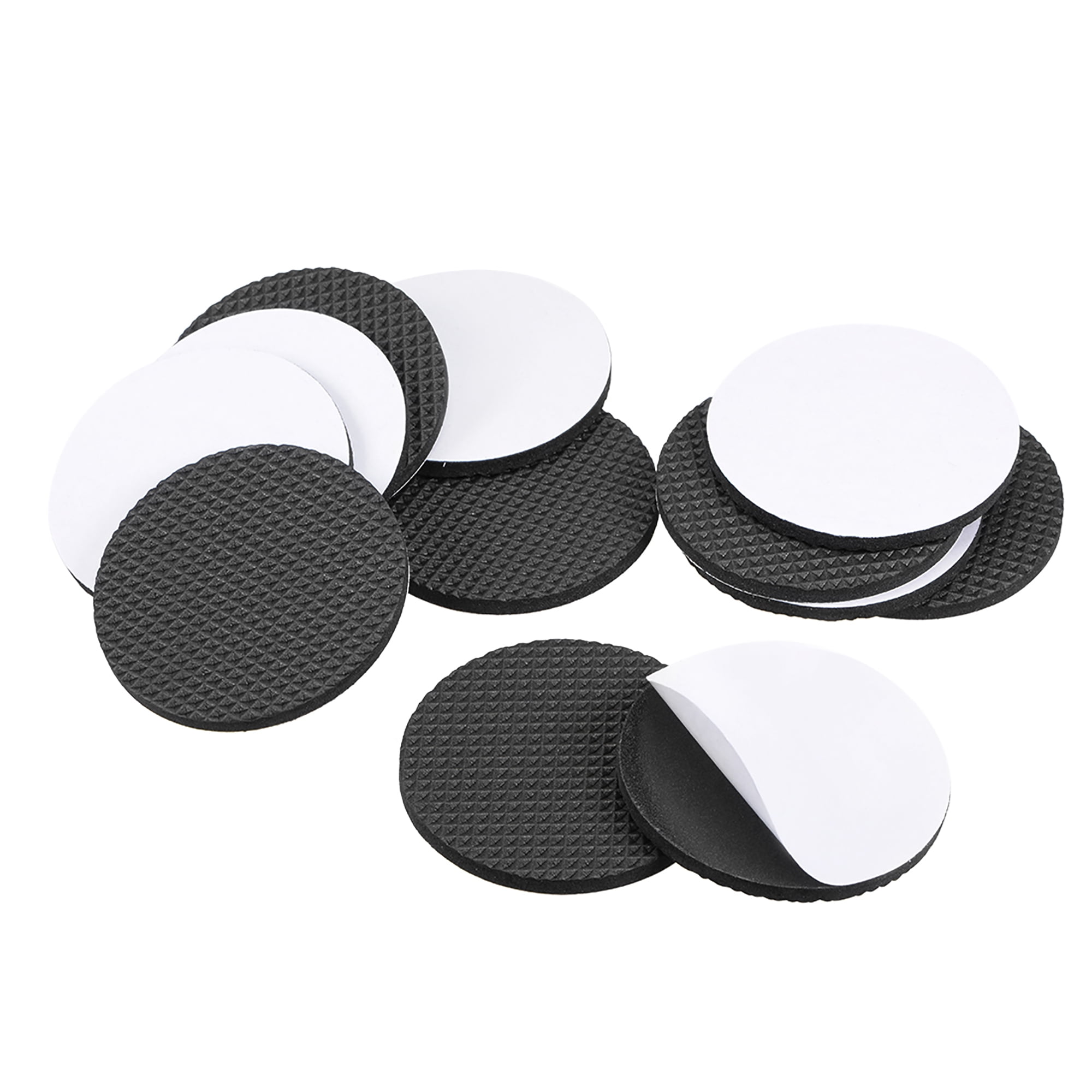 Furniture Pads, Adhesive EVA Pads 60mm Dia 4mm Thick Round Black 16Pcs