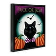 thumbnail image 3 of Stupell Industries Trick Or Treat Cat Holiday Painting Black Floater Framed Canvas Art Print Wall Art, 18 x 18, 3 of 9