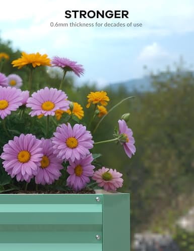 Raised Garden Bed,Deep Root Planter Box for Vegetables,Flowers,Herbs-Large Metal Raised Garden Bed Kit Outdoor