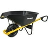Ames CP6TCPS 6 Cubic Feet Black Poly Wheelbarrow With Yellow Handles