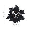 thumbnail image 3 of 12 Inch Artificial Black Rose Candle Ring Wreath, Gothic Black Foliage Mini Wreath, Halloween Spooky Candle Holder Decor for Table Mantel, 1-Pack, 3 of 6