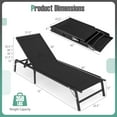 thumbnail image 3 of Gymax 2 PCS Reclining Lounge Chairs Folding Patio Recliner Chair w/5-position Backrest, 3 of 10
