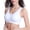 White, variant on Opolski Women V-Neck Stretch Wire Free Pure Color Bra Yoga Sports Crop Tops Sleepwear