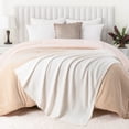 thumbnail image 4 of Battilo Cream Chenille Knit Throw Blanket,Soft Warm Ivory Throws,Lightweight Neutral Blanket,51"x67", 4 of 9