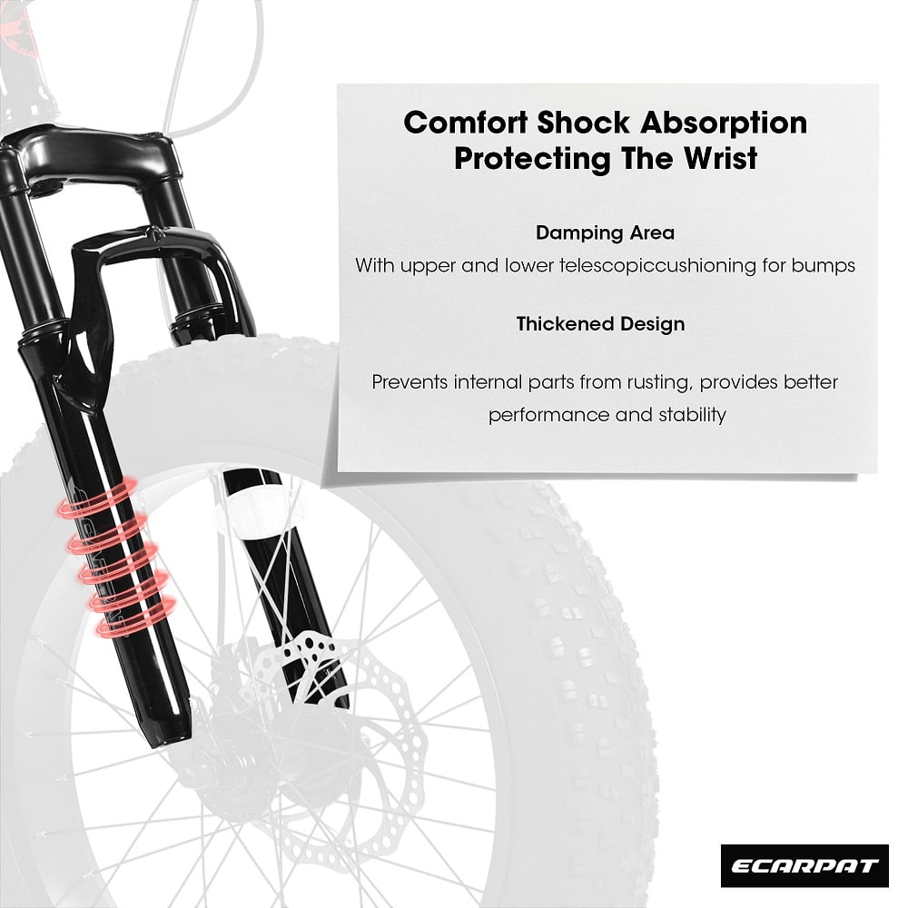 YDSM  20 Inch Mountain Bike High Carbon Steel Frame, Disc Brakes, Durable Wide Tires, Front Suspension, 7-Speed, Ideal for Snow and Off-Road Riding