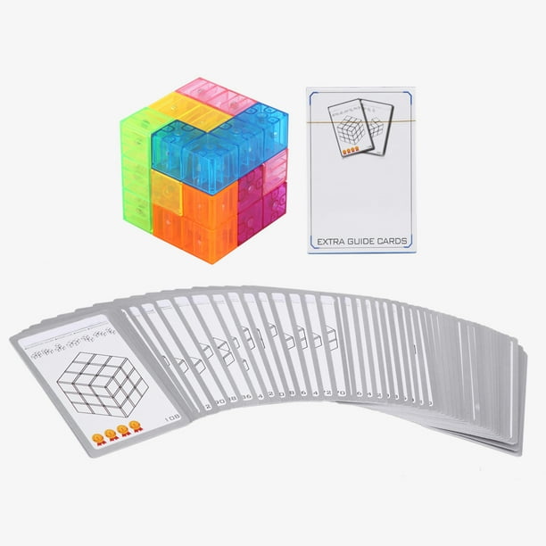 Cubo magnético de 3 x 3 x 3, bloques de construcción giratorios, juguete para aliviar el estrés para niños (translúcido)