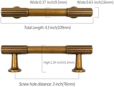30 Pack 3 Inch(76mm) Antique Brass Cabinet pulls Kitchen Cabinet Handles, Cabinet Pulls Kitchen Cabinet Hardware for Cupboard Drawer Pulls