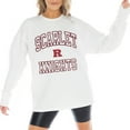 thumbnail image 5 of Women's Gameday Couture White Rutgers Scarlet Knights Mind Games Oversized Long Sleeve T-Shirt, 5 of 6