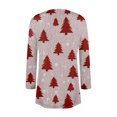 thumbnail image 3 of Women's Fashionable Loose-Fit Casual Cardigan with Christmas Print Mid-Length Coat for Holiday Outfits and Comfortable Wear,Red,M, 3 of 6