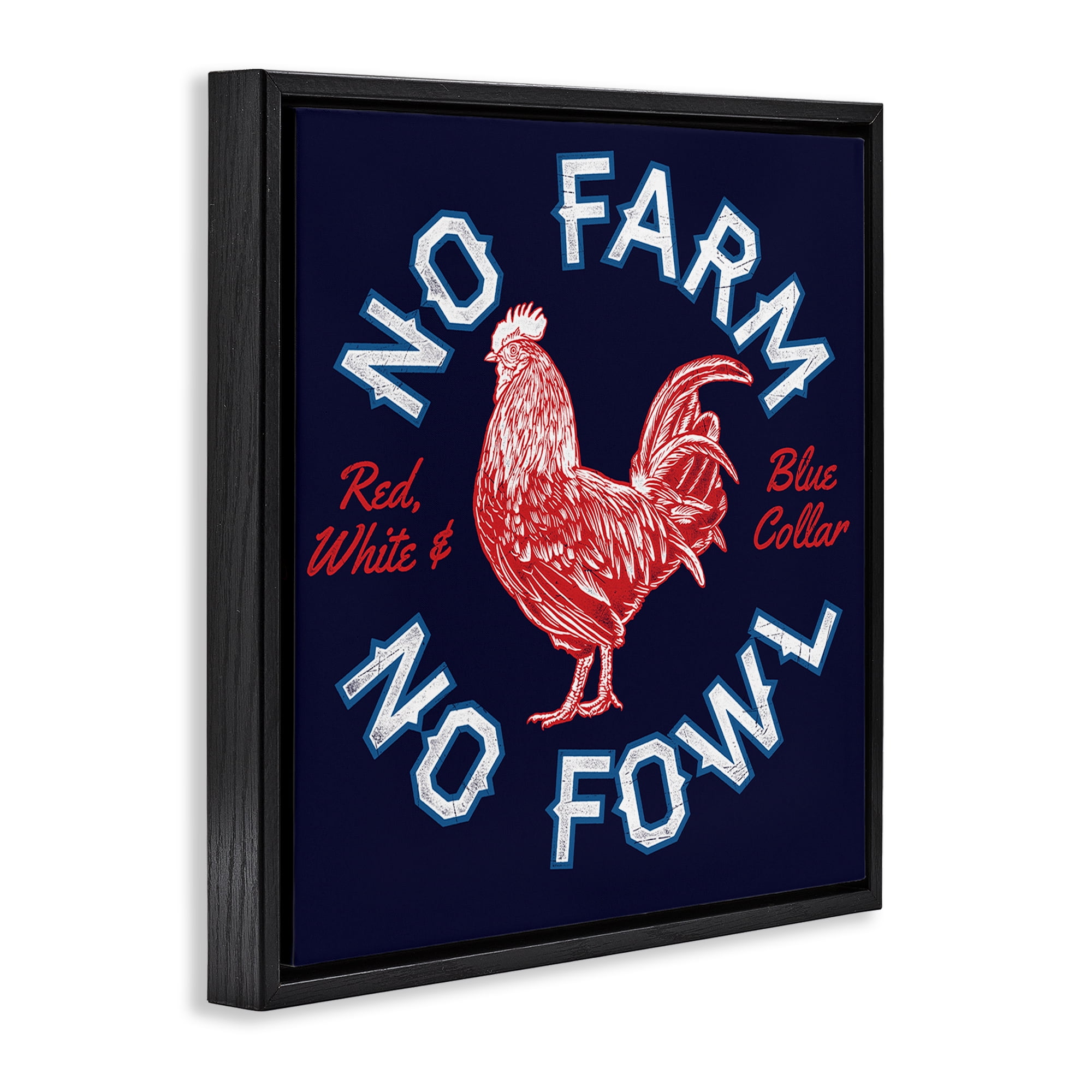 Stupell Industries No Farm or Fowl Animals Painting Black Floater Framed Canvas Art Print Wall Art, 25 x 25