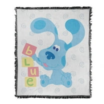 Blues Clues Blanket, 50"x60" Blue's Clues Blocks Woven Tapestry Cotton Blend Fringed Throw Blanket