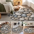 thumbnail image 5 of Round Rug 7Ft Washable Non-Slip, Pebble Stone Circle Area Rugs for Living Room Bedroom, Modern Minimalist Nature Art Aesthetics Indoor Floor Mats Carpet Runner for Home Decor Aesthetic, 5 of 8