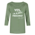 thumbnail image 5 of Women Fall Clothes Letter Print 3/4 Sleeve Round Neck Tees Tshirts Fall Tops Blouse for Casual Everyday Wear My Items, 5 of 6