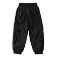 thumbnail image 2 of Cethrio Boys Cargo Pants Size 10-12, Relaxed Fit Elastic Bottom Casual Multi-pocket Summer Joggers Black, 2 of 6