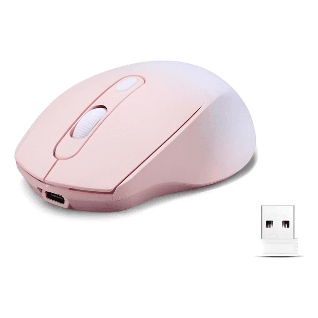 Ratón Inalámbrico Recargable Con Degradado 2.4g Y Bluetooth Eo Safe Imports Rosa