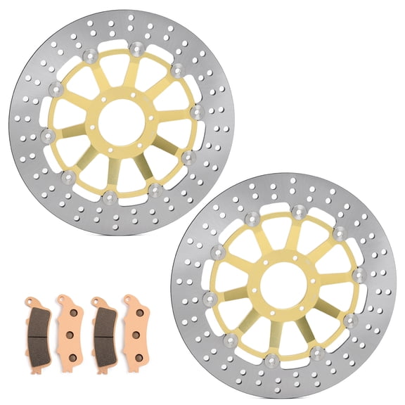 2 Round Front Brake Rotors Pads For Honda Goldwing 1800 2001-2017 2002 2003 2004 GL1800 /ABS